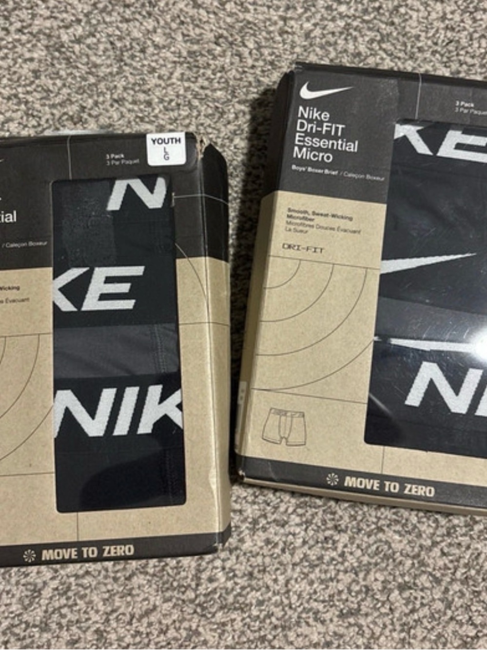Nike Dri-FIT Essential Micro Boys' Underwear Boxer Briefs Two 3-packs